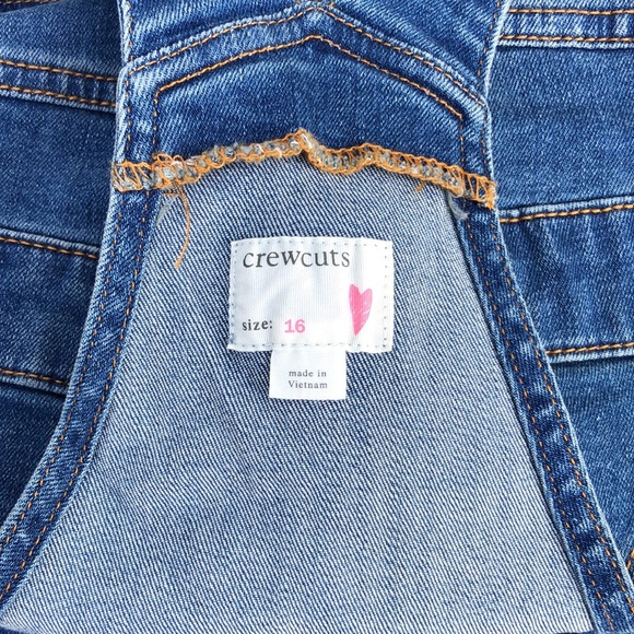 J.crew crew cuts (girls) size 16 denim overalls - Picture 2 of 3